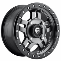 14x7 Fuel Anza D558 Matte Gunmetal w/ Black Wheel - 4/156