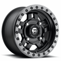 14x7 Fuel Anza D917 Matte Black w/ Gunmetal Beadlock Wheel - 4/156