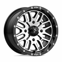 14x7 MSA M38 Brute Gloss Black and Machined Wheel - 4/156