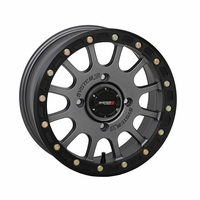 14x7 System 3 SB-5 Matte Gunmetal Grey Beadlock Wheel - 4/156