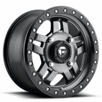 15x7 Fuel Anza D918 Matte Gunmetal w/ Black Beadlock Wheel - 4/156