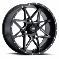 15x7 ITP Tornado Matte Black w/ Milled Wheel - 4/156