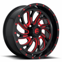 18x7 Fuel Kompressor D642 Gloss Black w/ Candy Red Wheel - 4/156