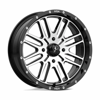 18x7 MSA M38 Brute Gloss Black and Machined Wheel - 4/156