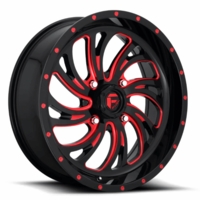 20x7 Fuel Kompressor D642 Gloss Black w/ Candy Red Wheel - 4/156