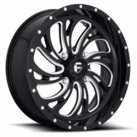 24x7 Fuel Kompressor D641 Gloss Black and Milled Wheel - 4/156