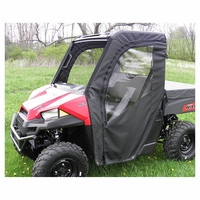 3 Star Black Full Doors and  Rear Window w/ Zippers - 2015-24 Mid Size Polaris Ranger 500, 570, ETX, EV