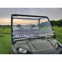 3 Star Two-Piece Front Windshield w/ Vents - 2019-24 Polaris Ranger Crew XP 1000, Crew 1000