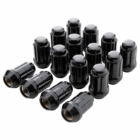 Gorilla Automotive Black 3/8 Inch x 24 Splined Lug Nuts w/ Key, Box of 16